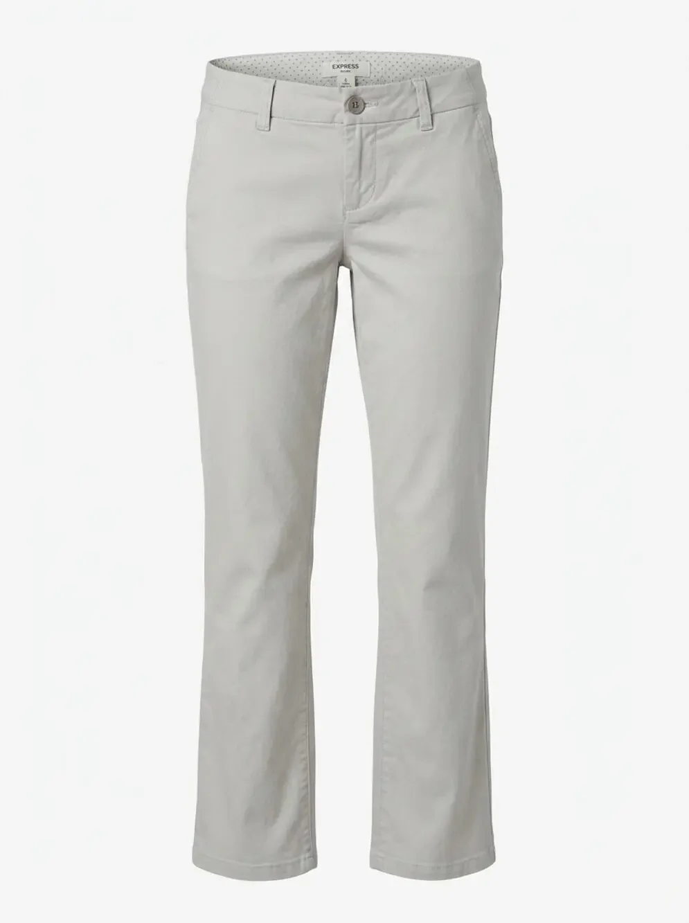 Express Chino Gray Stretch Straight Leg Pants Women Size 2 Long